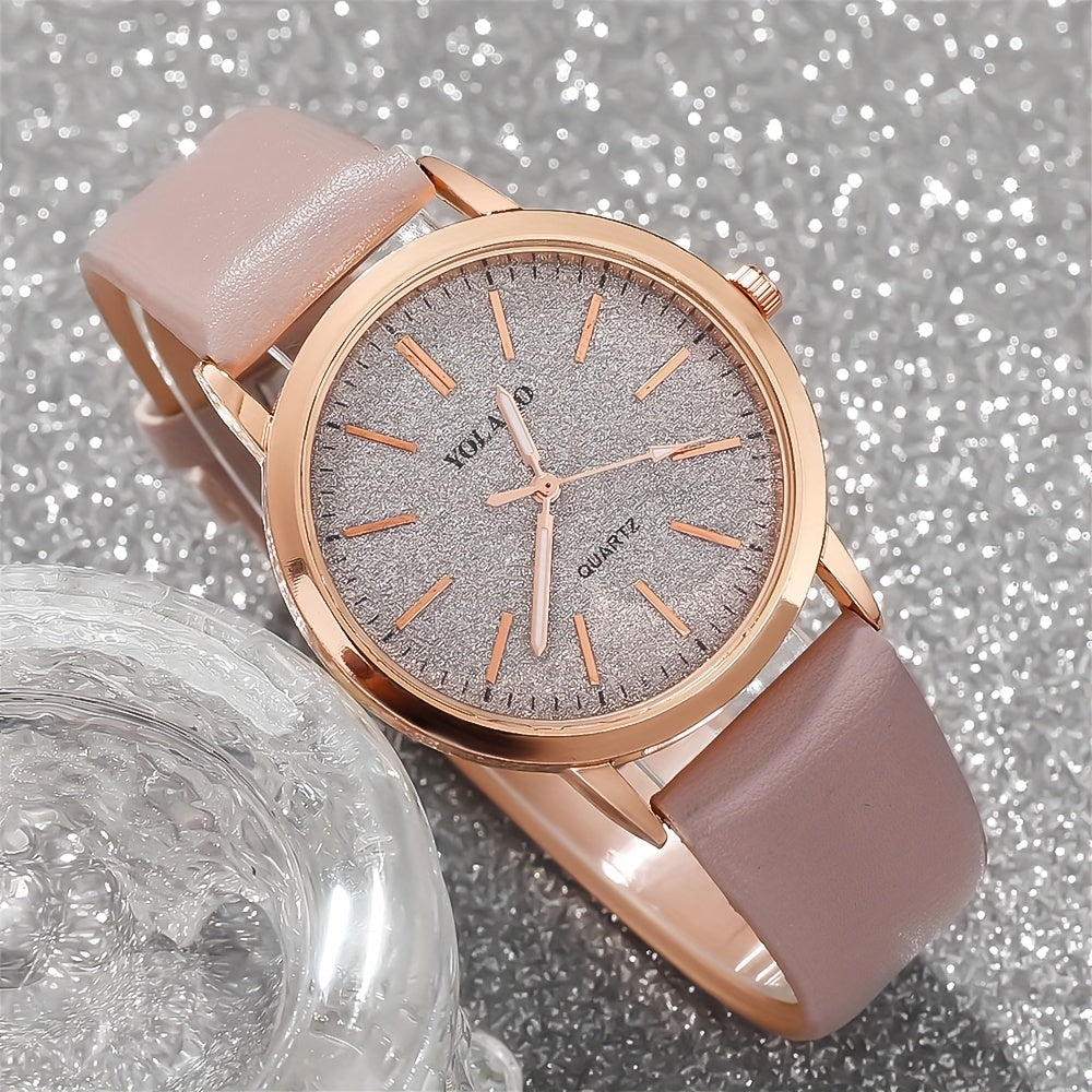 Set of 3 Women's PU Leather Quartz Wrist Watches Casual Chic Gift