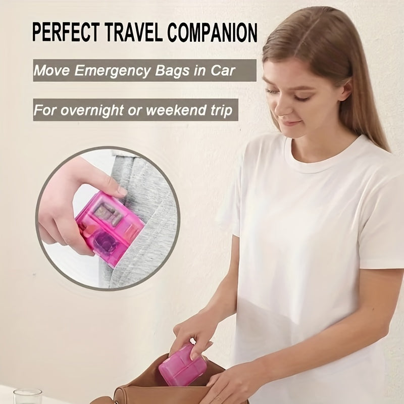 Portable Small Weekly Pill Organizer for Travel Medicine Box Compartments