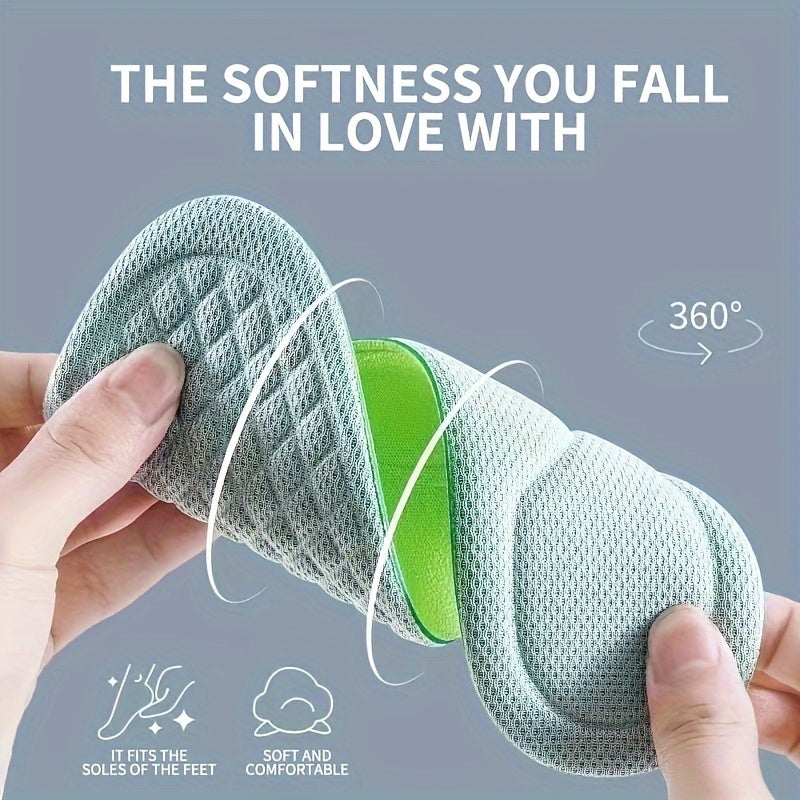 Unisex Memory Foam Insoles Odor-Removing Shock Absorbing for Sports Casual