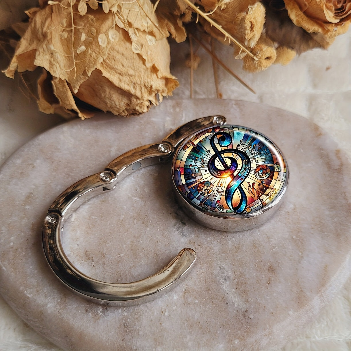 Zamonaviy va Amaliy Musiqa Kaliti Qiyshayadigan Sumka Osig'i - Stol uchun Qisqa Sumka Qulfi, Metalldan Yasalgan