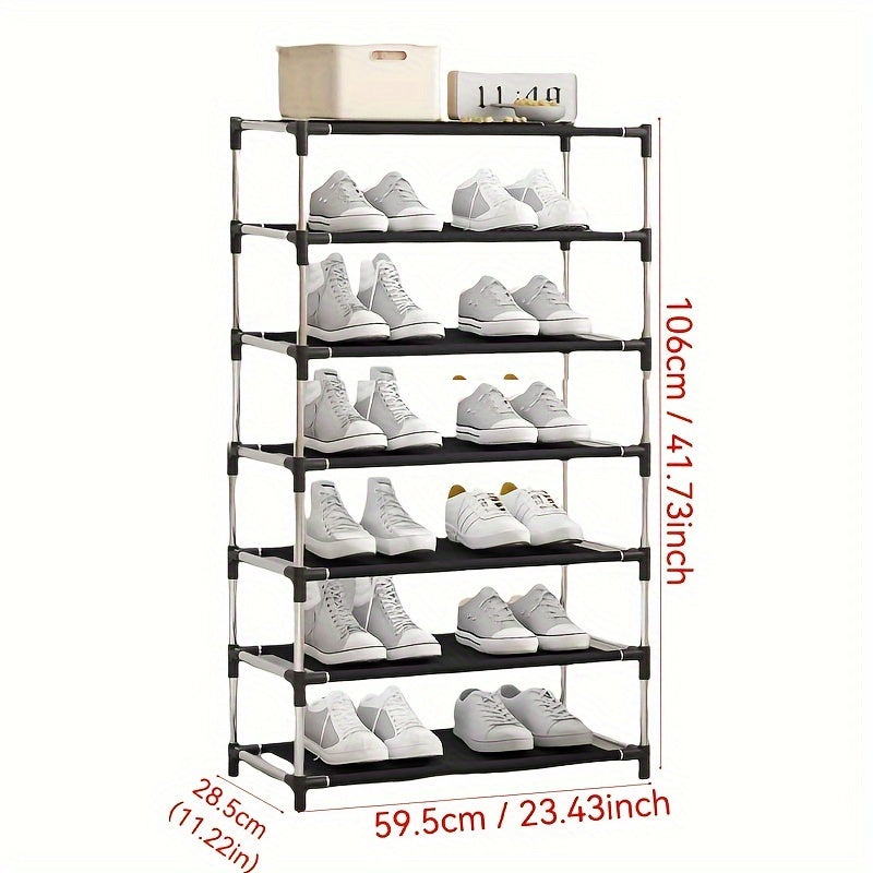 Многоуровневый органайзер для обуви для дома, черный, вмещает 18-21 пару