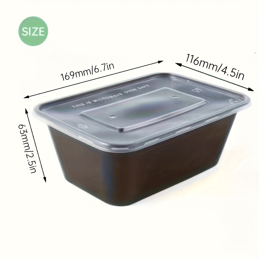 Plastic Black Food Storage Containers 26oz Leakproof Stackable Bento Boxes