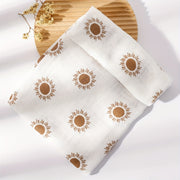 Juego de 4 mantas de muselina con arcoíris y sol para bebé con baberos de alimentación de bambú y paños para eructar