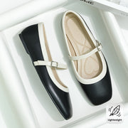 Women's Mary Jane Flats Synthetic Upper Square Toe All-Season