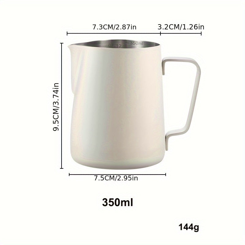 Stainless Steel Milk Frothing Pitcher - 12oz yoki 20oz o'lchamlarda mavjud | Espresso, Cappuccino va Latte Art yaratish uchun juda yaxshi | Kofe sevuvchilar uchun mukammal sovg'a | Uy, ofis yoki kofe barida foydalanish uchun mos | Asosiy qahva aksessuari