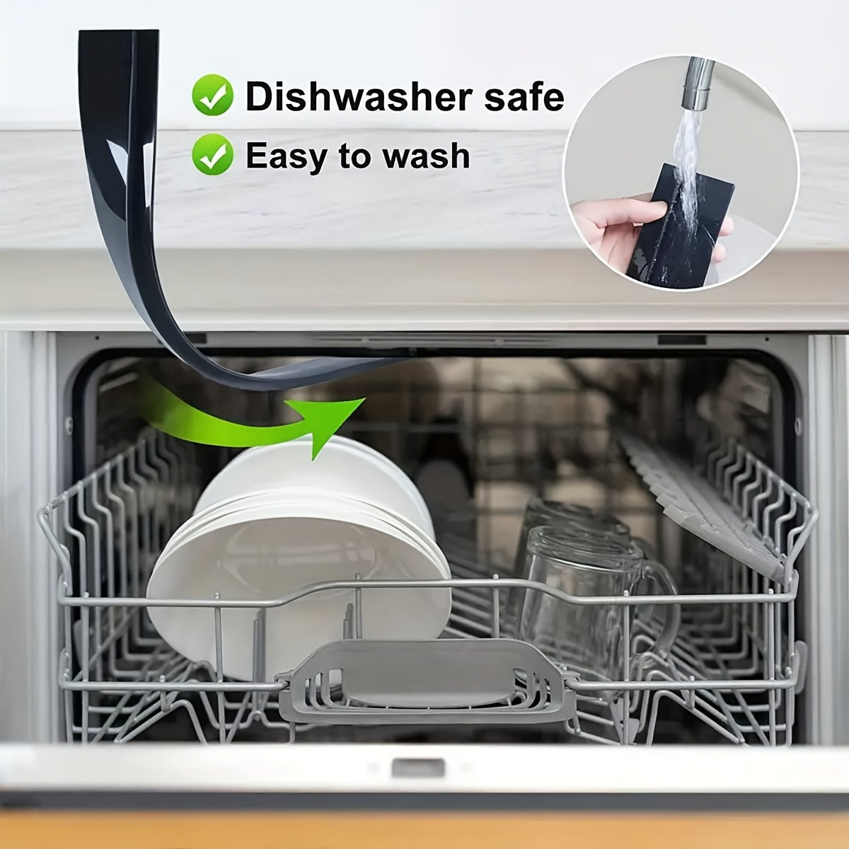 Set of 1, 2, or 4 T-Shaped Silicone Stove Gap Covers for Kitchen Counter Slit Filler in White Gray Black