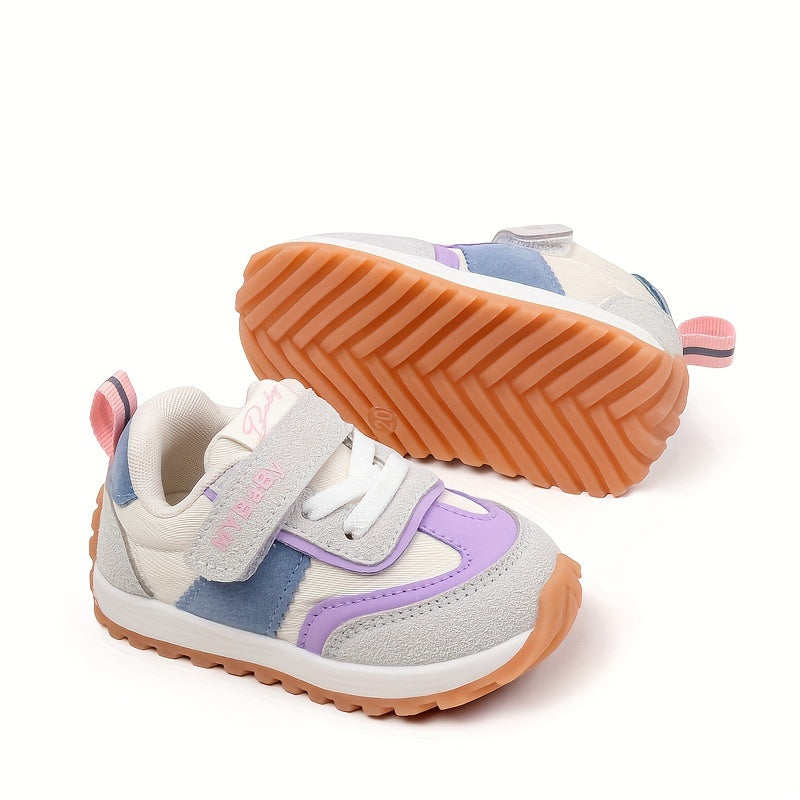 Zapatillas transpirables antideslizantes a rayas para niños pequeños con correa ajustable para exteriores, casual en primavera y otoño
