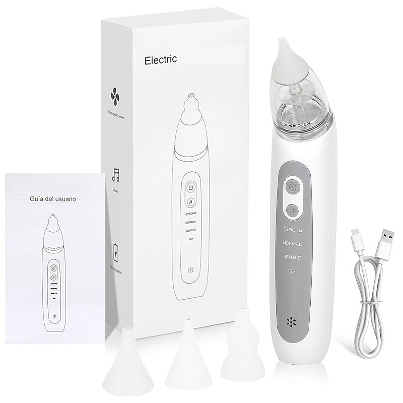 Электрический носовой очиститель с 4 насадками, перезаряжаемый через USB, гипоаллергенный, белый триммер для носовых волос