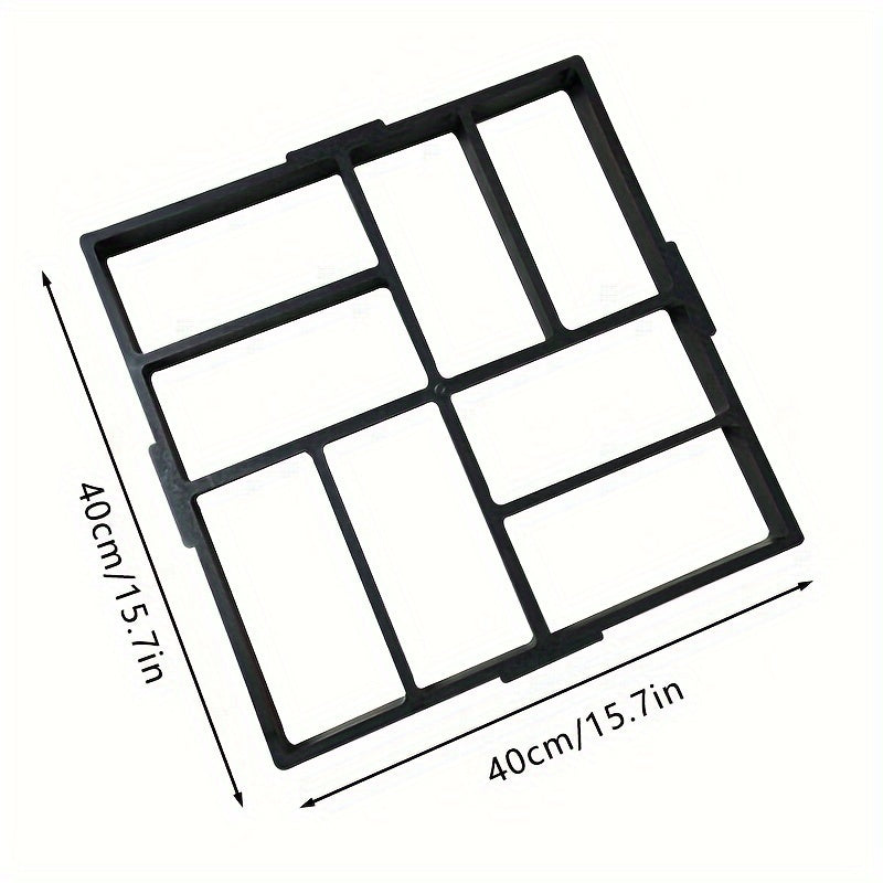 Square Concrete Paving Mold for Garden Pathways Reusable Plastic DIY Cement Mold