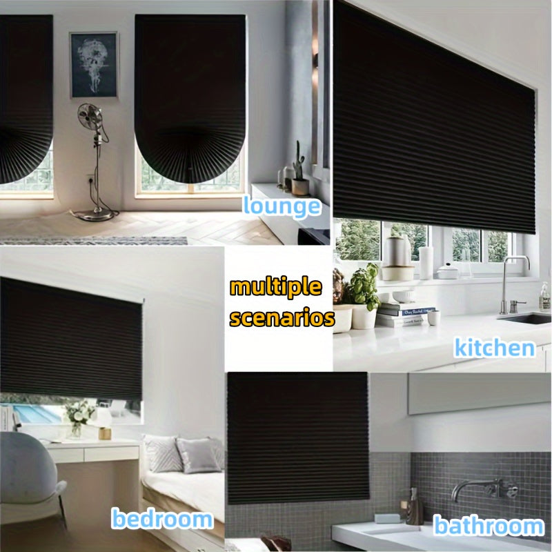 Adjustable Pleated Shade Curtains for Bedroom Office Living Room Non-Woven Fabric Privacy
