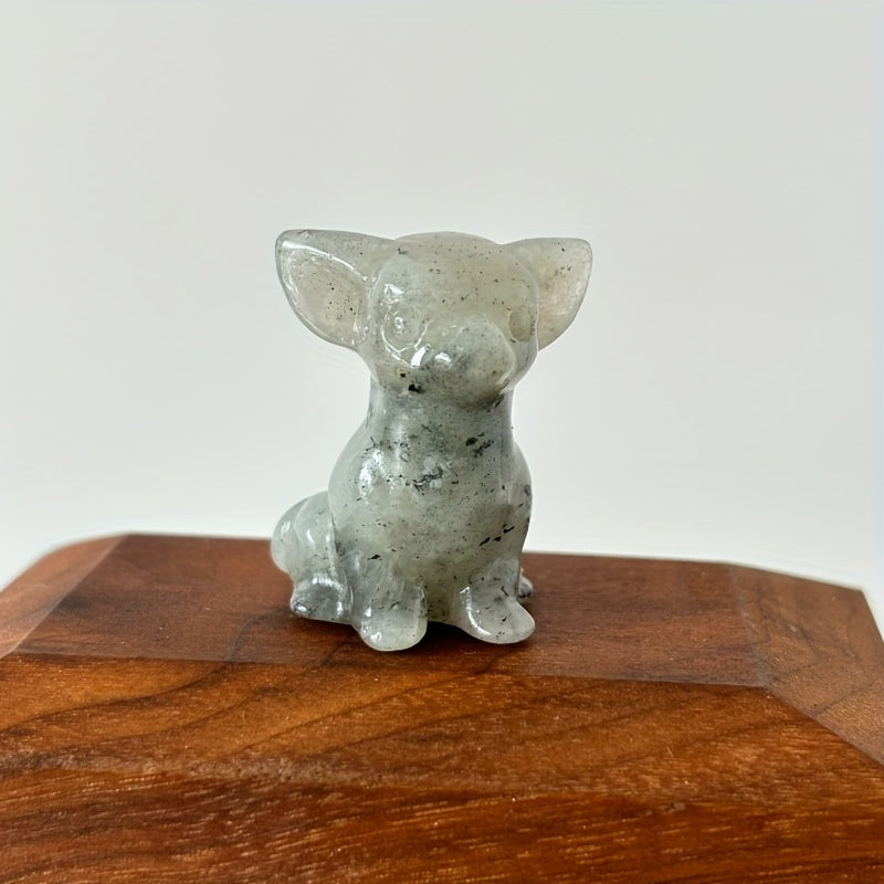 Crystal Chihuahua Dog Carving Natural Crystal Home Decor Office Decor Gift