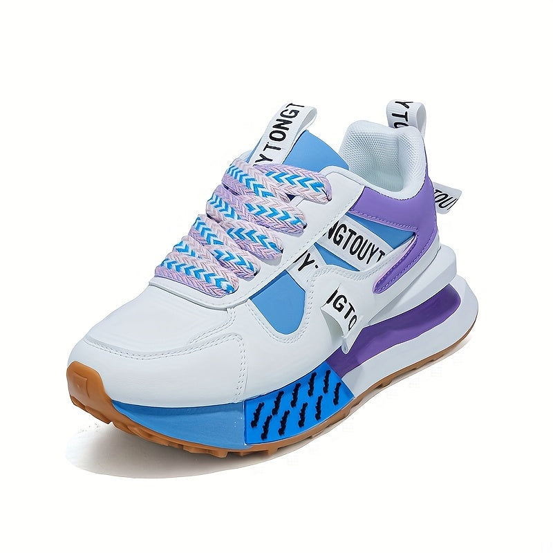 Women's Fashion Sneakers Low Top Lace-Up PU Upper Fabric Lining PVC Sole All-Season