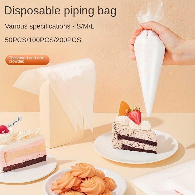 Disposable Piping Bags 50/100/200pcs Icing Fondant Cake Decorating Supplies