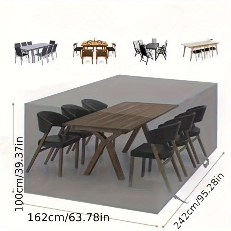 Black Oxford Outdoor Furniture Set with Silvery Coated Cover and Four-Corner Buckle