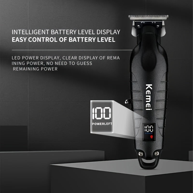 Cordless Hair Clipper Professional Zero Gap Engraving Trimmer Rechargeable Lithium Battery