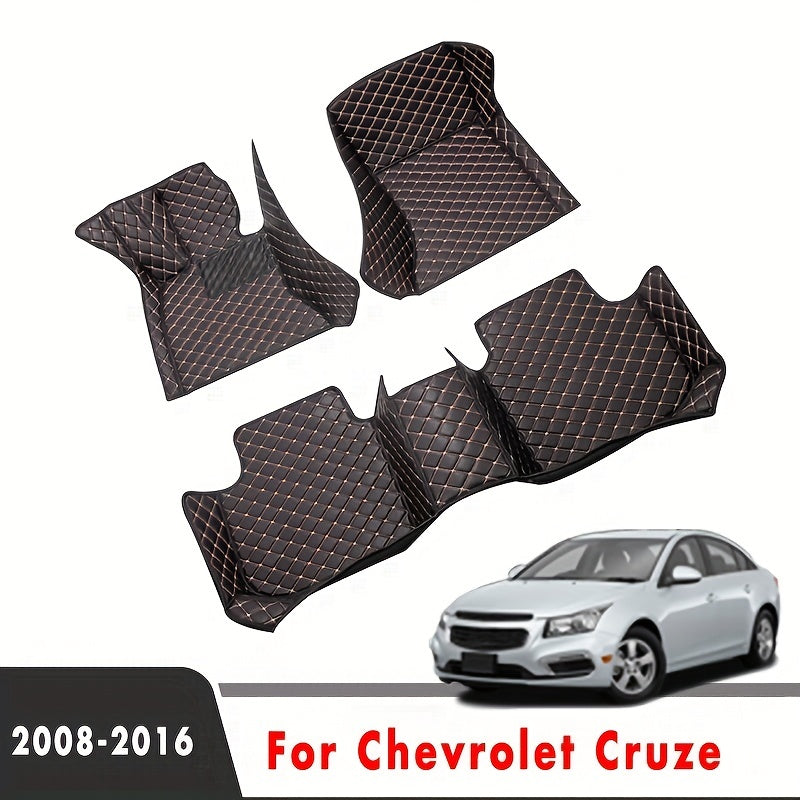Car Floor Mats for Cruze 2008-2016 PU Leather Diamond Pattern All-Weather