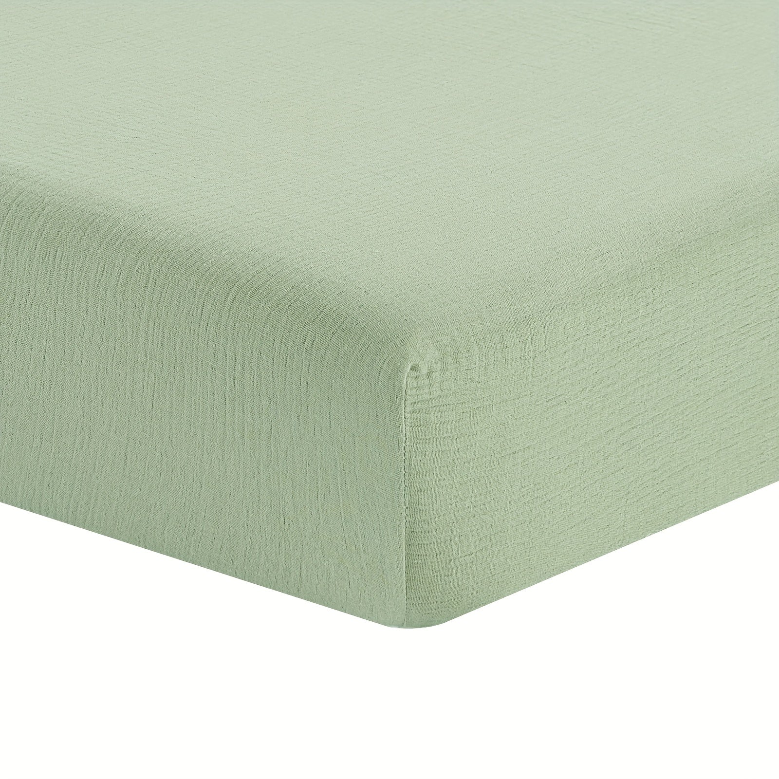 Soft Green Cotton Fitted Crib Sheet for Standard Toddler Mattress 28x52