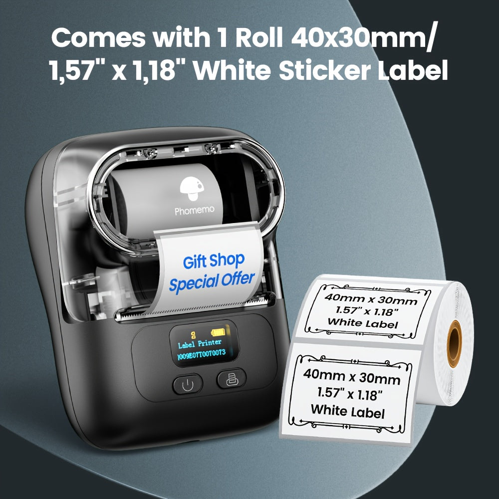 Portable Thermal Label Printer Wireless for Goods Addresses Small Business DIY Stickers Home Use