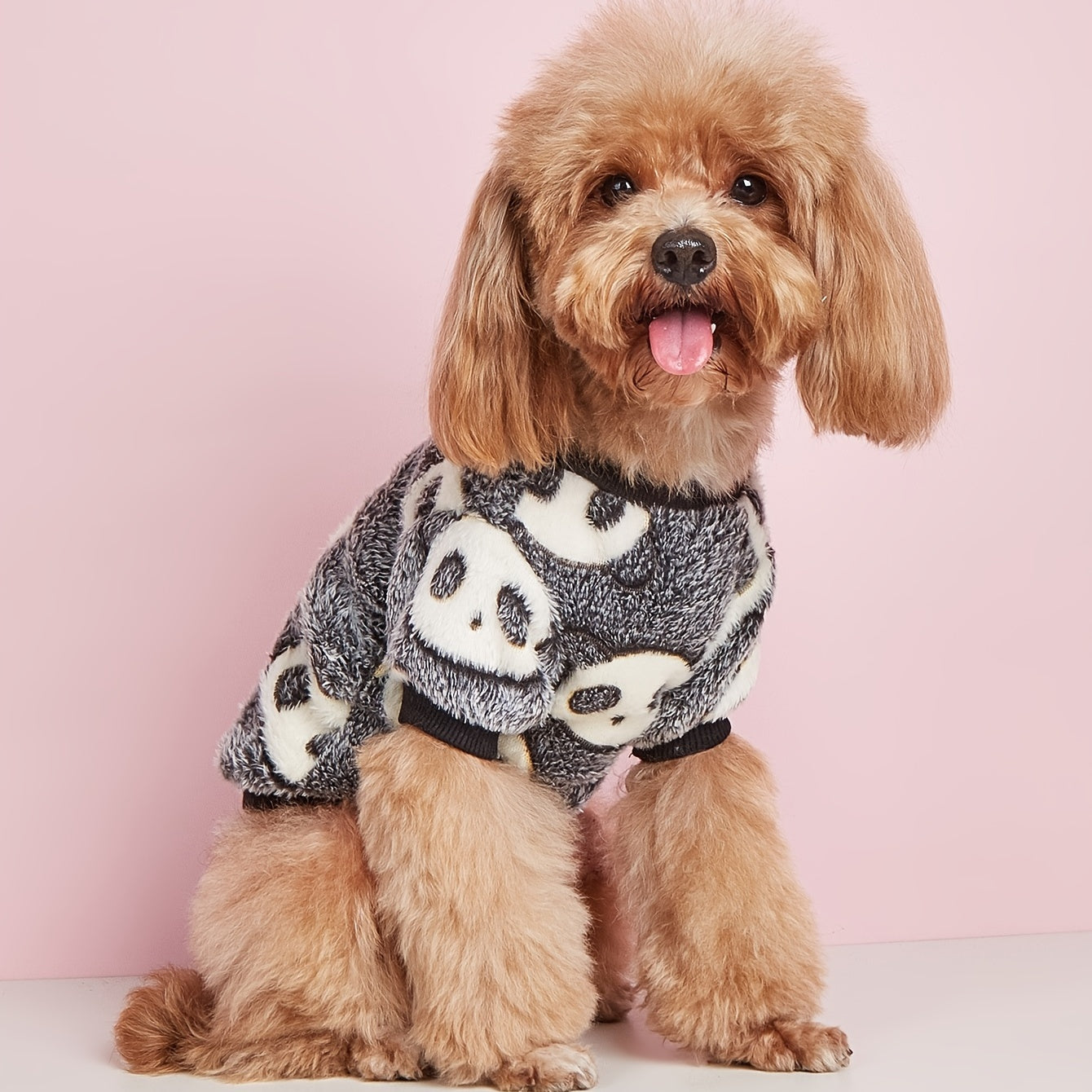 Pet Sweater for Dogs Black Panda Design Extra Large Cold Weather Pullover Polyester