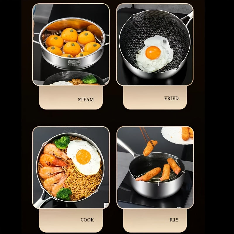 Olla de acero inoxidable con recubrimiento antiadherente de panal para sopa y guiso