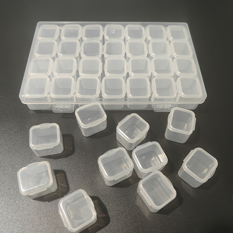 Plastic Jewelry Organizer with Snap Closure and Detachable Tray for Rings and Beads Storage