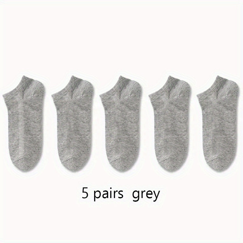 Men Women Ankle Socks Breathable Cotton-Polyester Solid Color Spring Summer Pack of 1 5 10