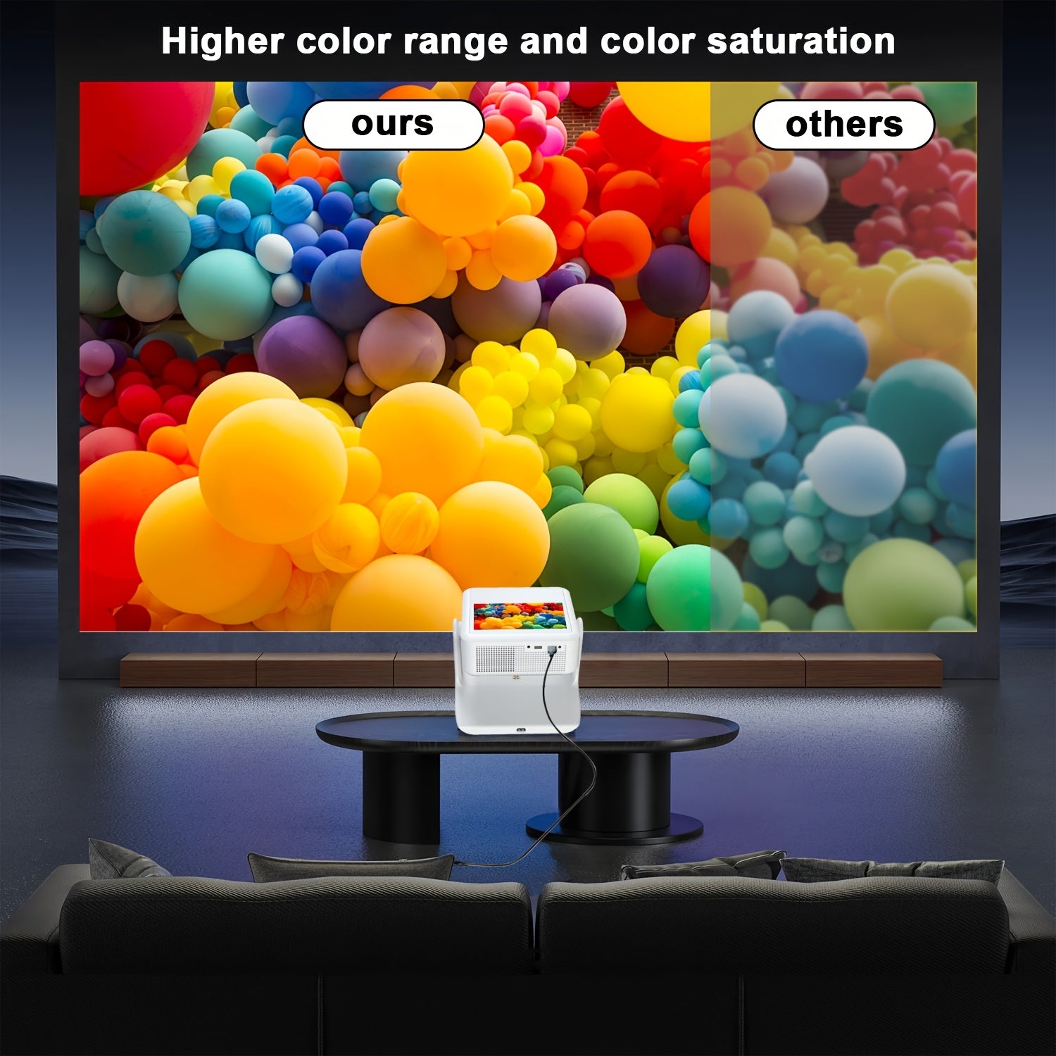 Home Theater Projector 4K Touchscreen Android 12 Portable HD 400 ANSI Brightness