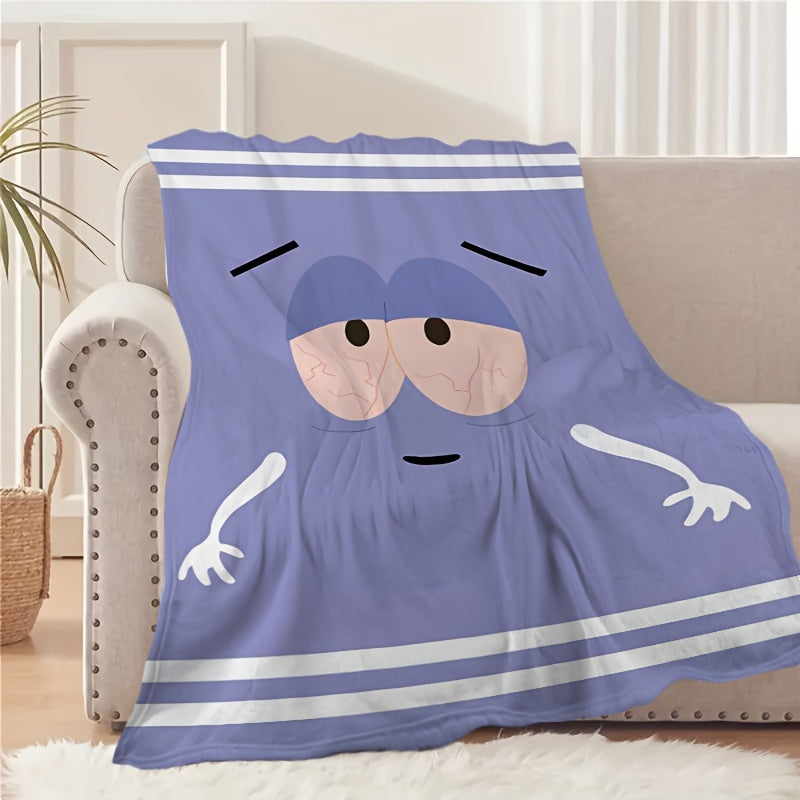 Manta de felpa con estampado de personajes de dibujos animados, suave, hipoalergénica, acolchada, de punto duradero, para todas las estaciones, ideal para sofá, siesta o viaje