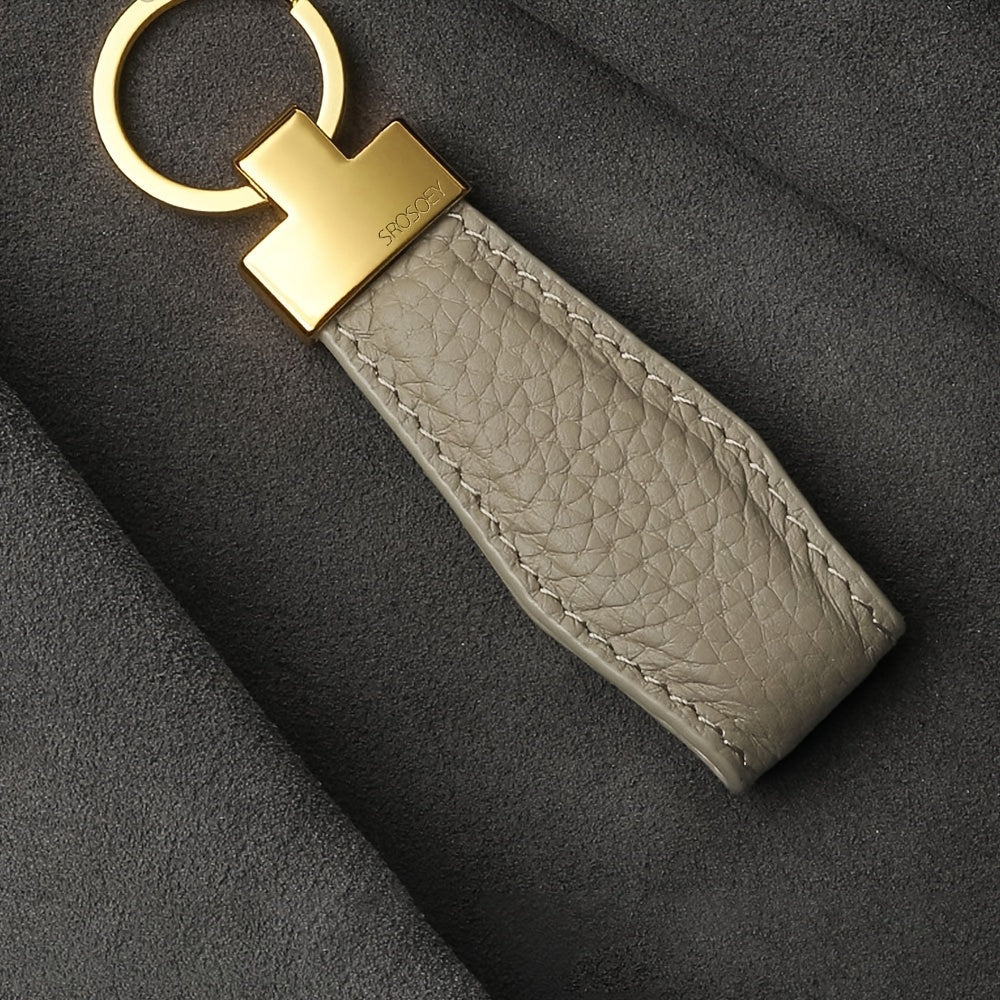 Custom Engraved Initial Car Key Ring with Climbing Hook Microfiber Faux Leather Unisex Gift