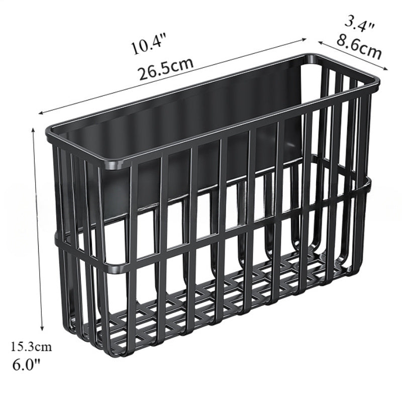 Multifunctional Wall-Mounted Plastic Storage Rack with Side Hooks for Kitchen and Home Organization