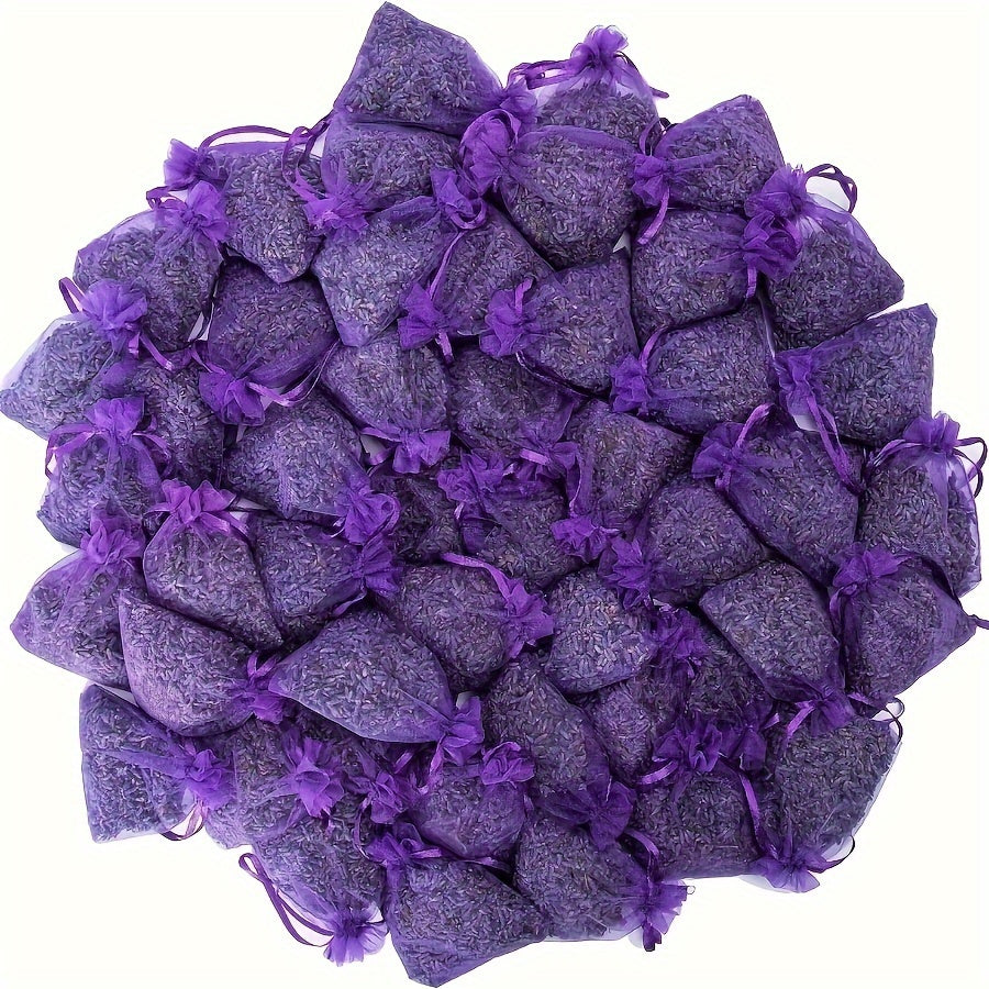 Lavender Scented Sachets with Artificial Purple Flowers for Drawers and Closets Set of 6