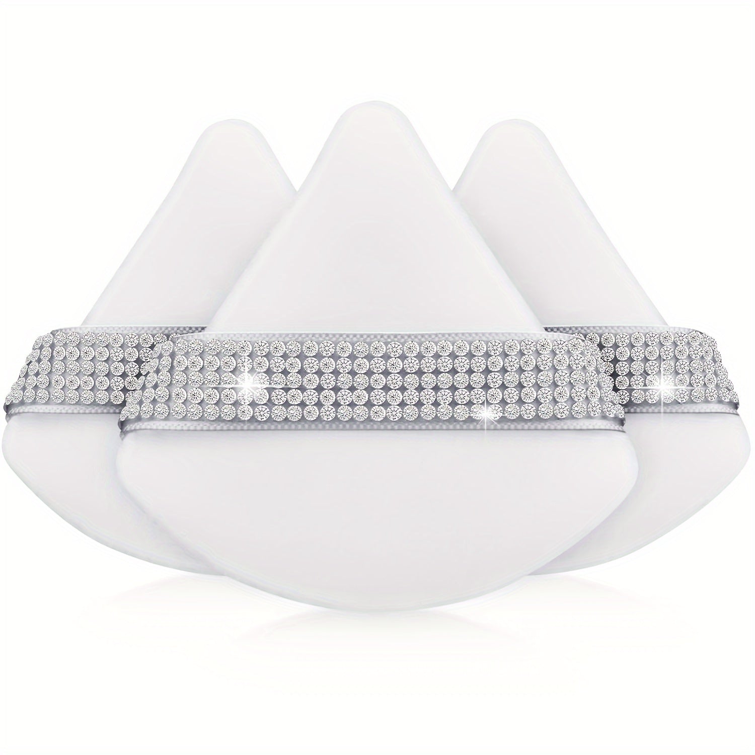 Ayollar uchun yuz tozalash kukunlari 3 ta paket, mo'rt makiyaj uchun ipakli shimgichlar