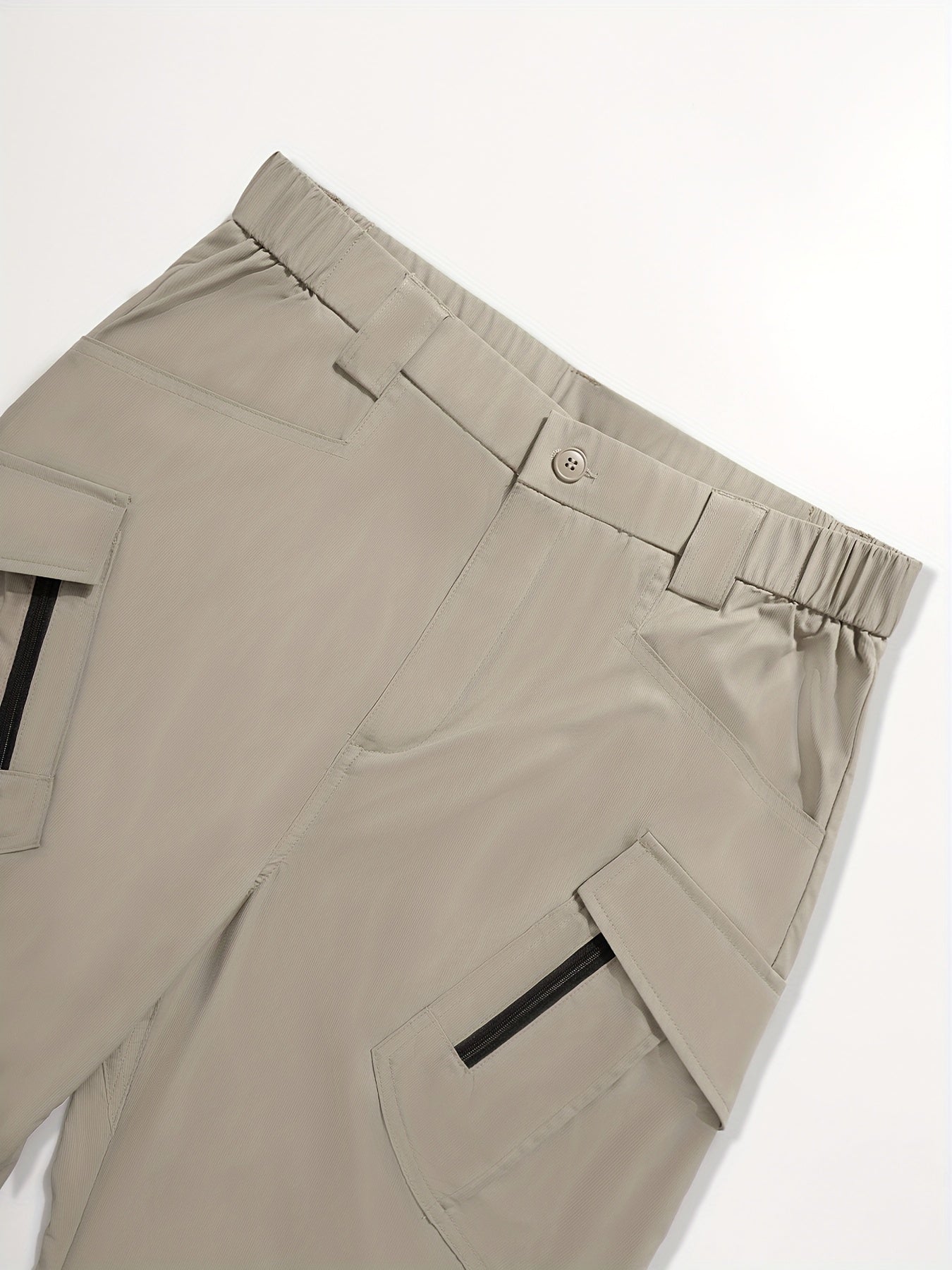 Pantalones tácticos de cargo para hombre de color sólido, ajuste regular, para todas las estaciones, poliéster con bolsillos multifunción