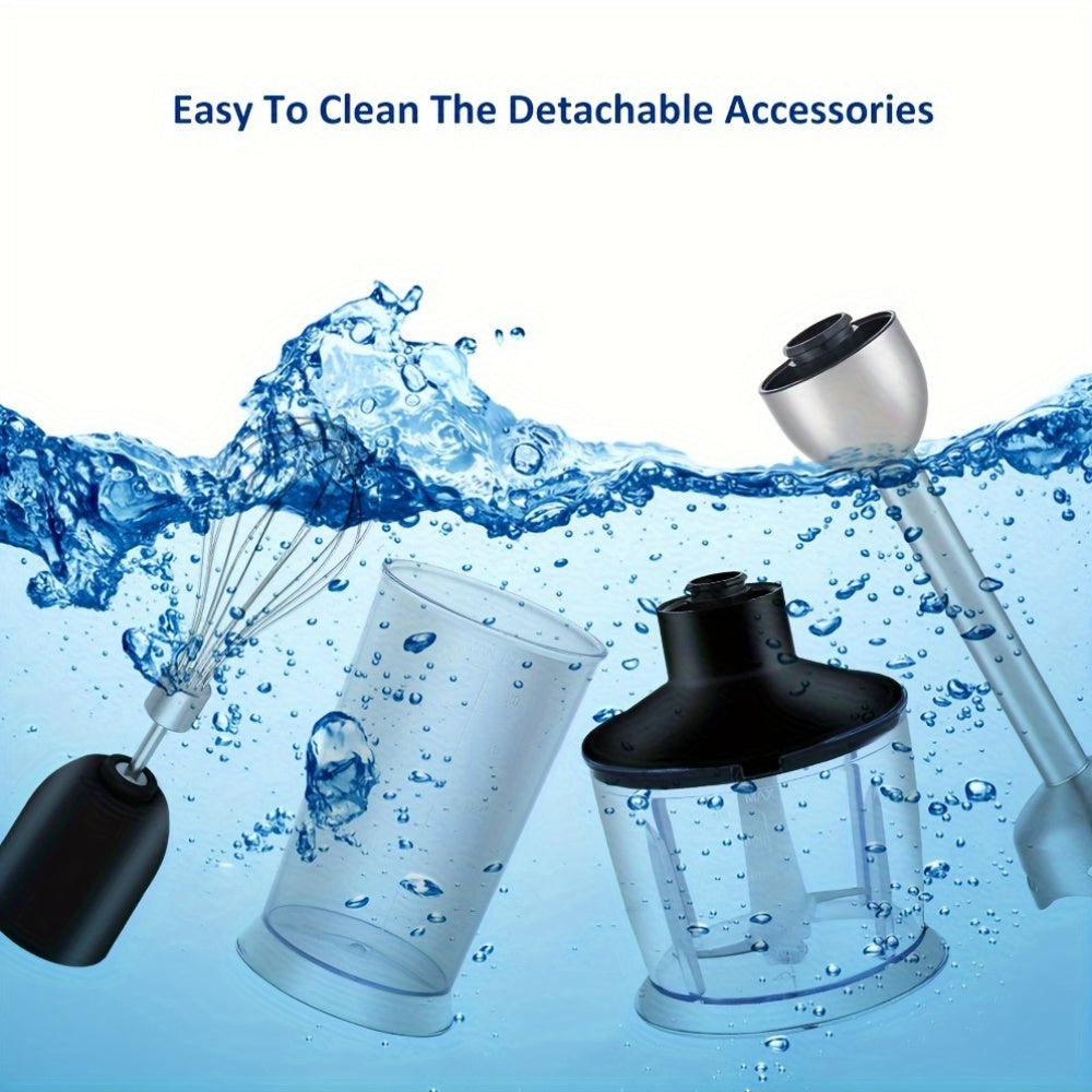 1200W qoʻl bilan ishlovchi mikser, tuxum uruvchi, maydalash qutisi va smuzi stakani bilan, zanglamaydigan poʻlatdan yasalgan oshxona texnikasi