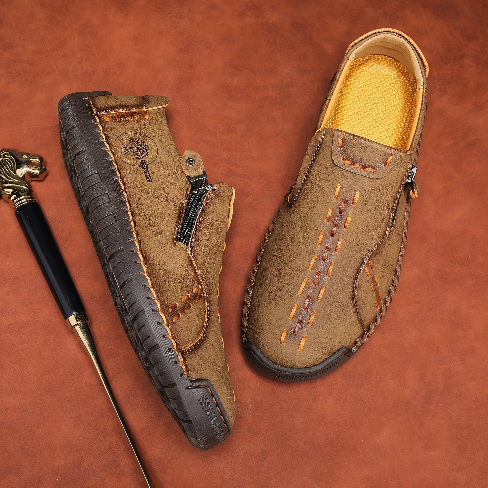 Men's Microfiber Slip-On Trekking Shoes Non-Slip Camping Footwear