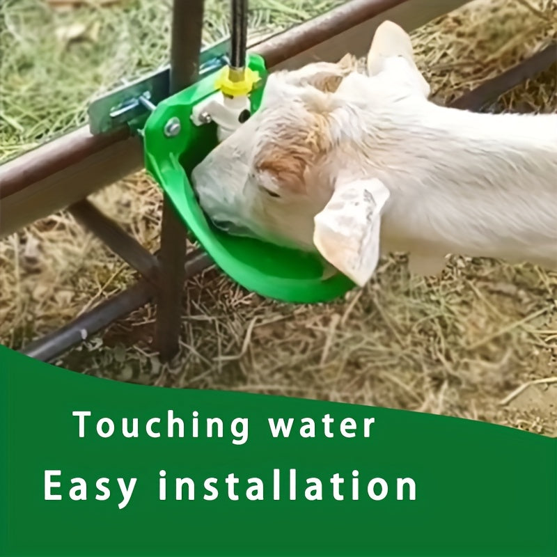 Comedero de agua de plástico verde para ovejas con sensor táctil, bebedero para ganado sin electricidad