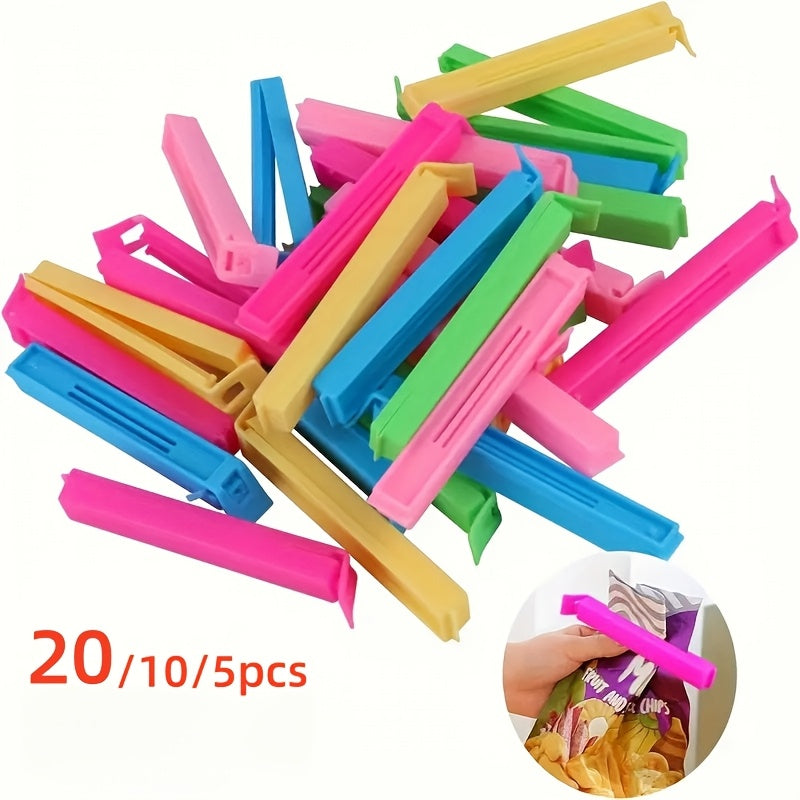 Пластиковые зажимы для запечатывания пакетов с едой, упаковка из 20, 10 или 5, влагонепроницаемый сохранятель свежести