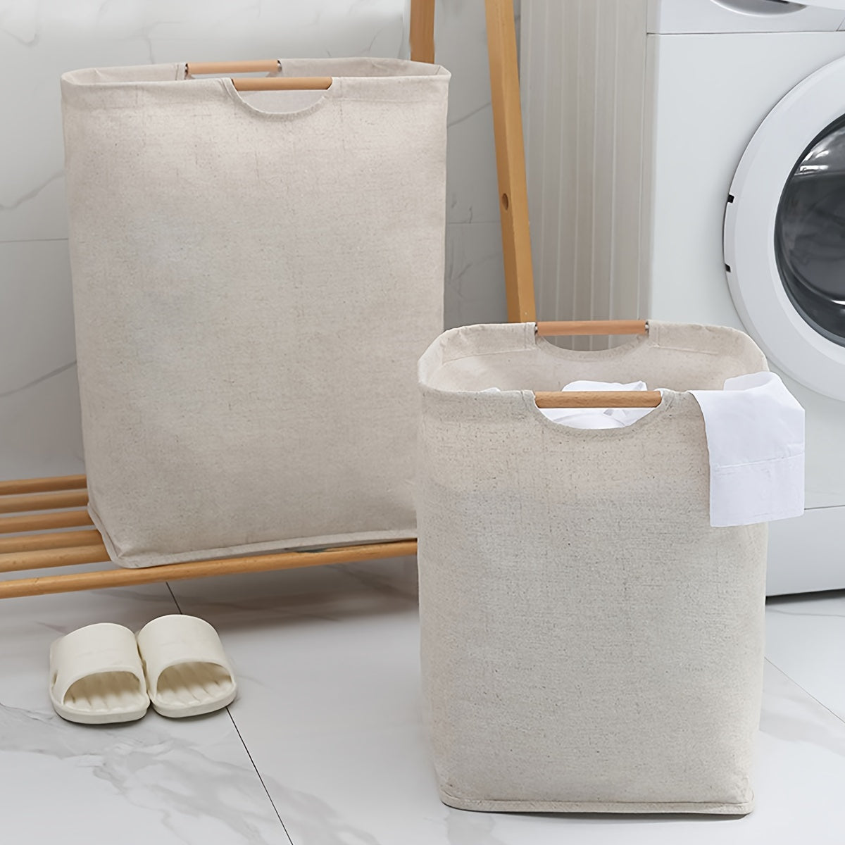 Large Foldable Waterproof Laundry Basket with Handles for Bedroom Bathroom Dorm 1 or 2 Pieces