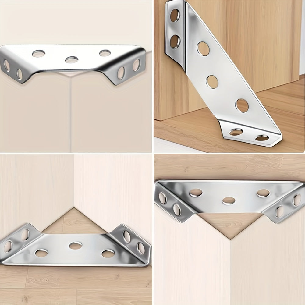 96pcs 12-Angle Steel Corner Brackets with Screws for Furniture and Woodworking