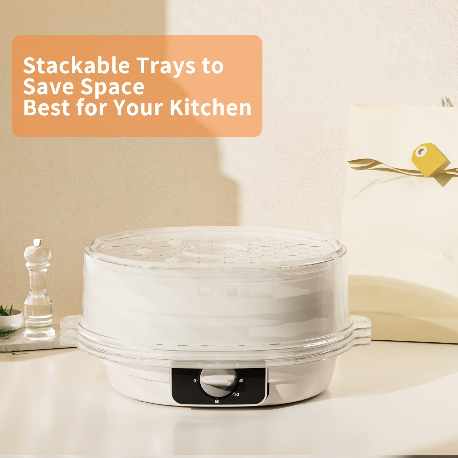 1 EU LIPWEL bug'lamali pech, 13L sig'imli, 800W, 3 ta konteyner, 60 min taymer, 2 ta suv kirish joyi, oq rang, stackable savat. Sabzavotlar, tuxum, guruch va mol go'shtini bug'lash uchun juda yaxshi.