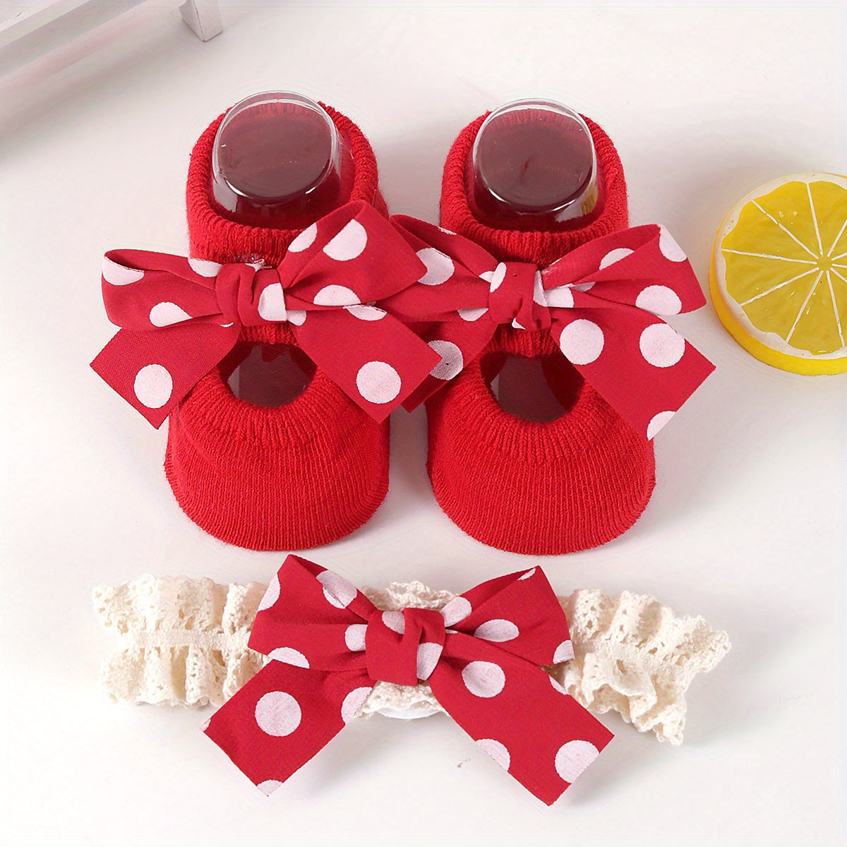 Baby Girls Kids Set Including Bow Headband and Socks with Princess Shoes Socks and Toddler Accessories