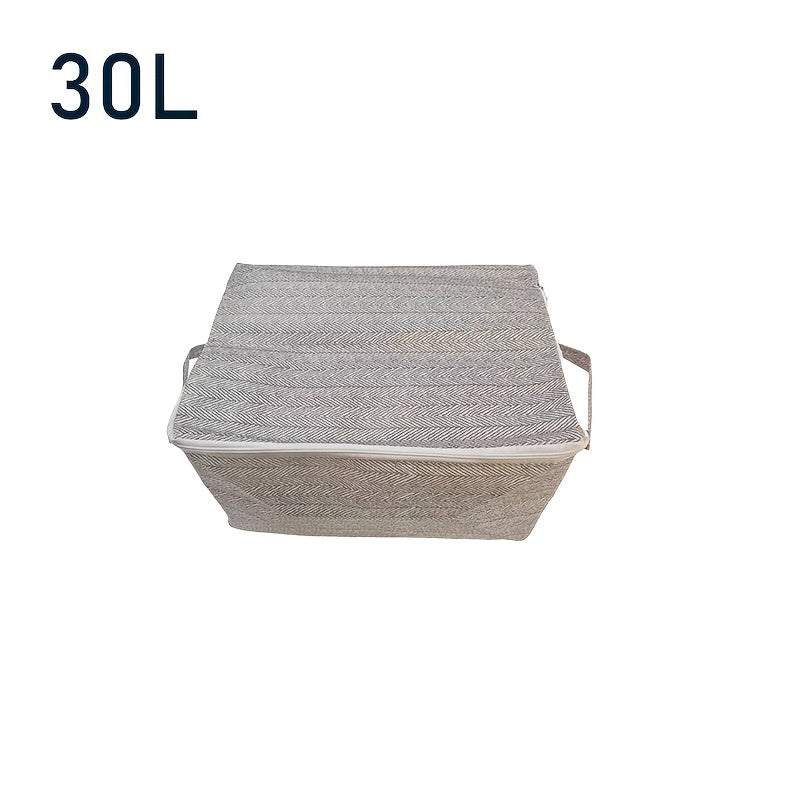 Большая холщовая сумка для хранения с застежкой-молнией, складывающаяся, для одежды, одеял, пуховых одеял, прочная, моющаяся