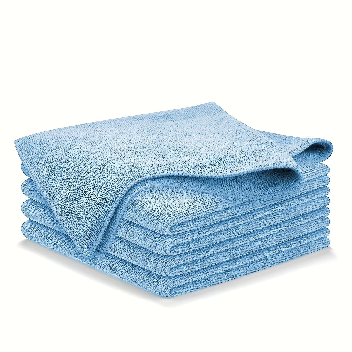 Microfiber Towel Set for Car Cleaning Light Blue Quick-Drying Highly Absorbent