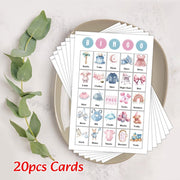 Set of 20 Baby Shower Bingo Cards for Gender Reveal Party Game Blue Pink Designs