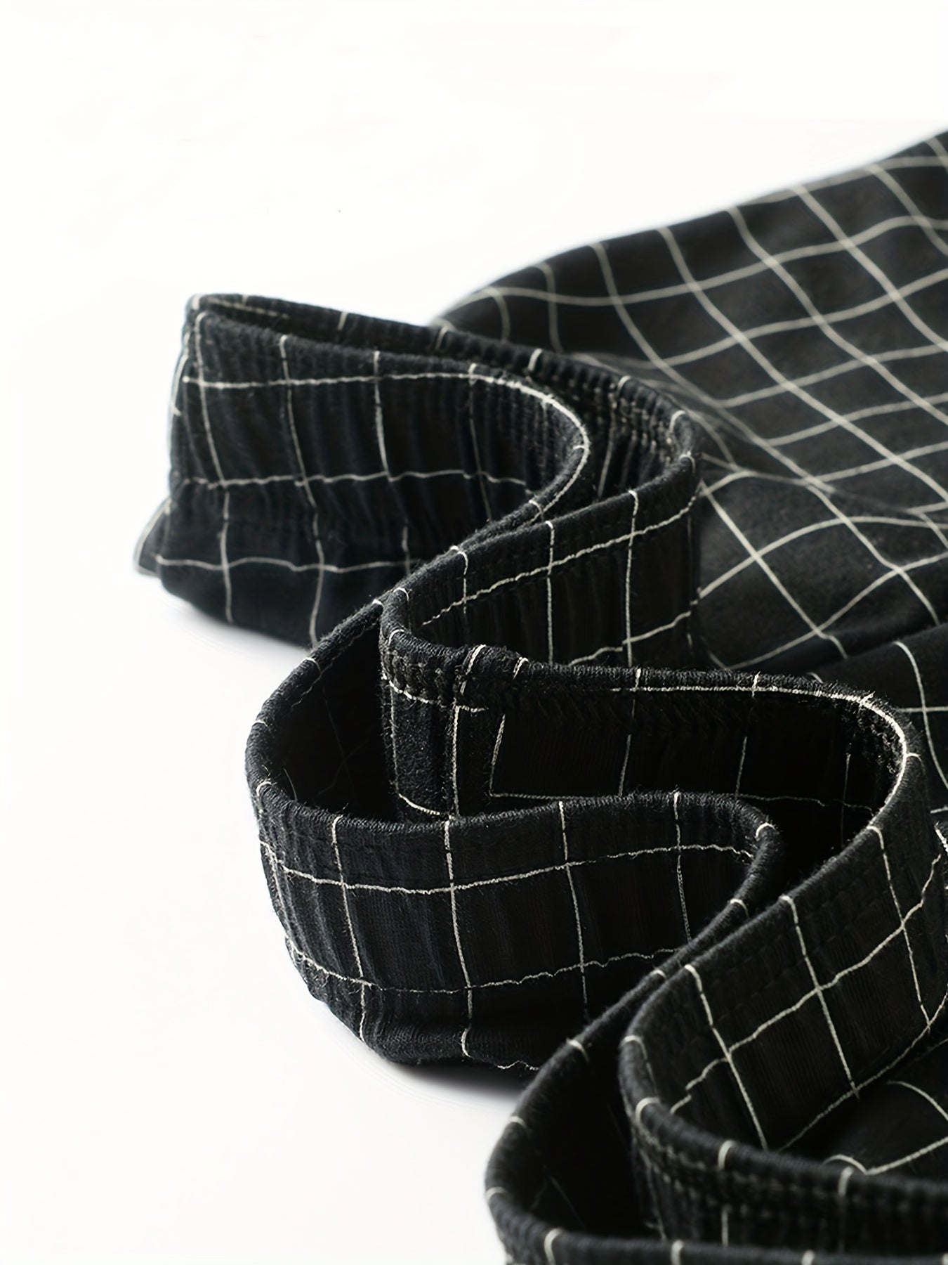 Men's Cotton Plaid Boxer Briefs Set of 5 Breathable Comfort Fit Elastic Waist