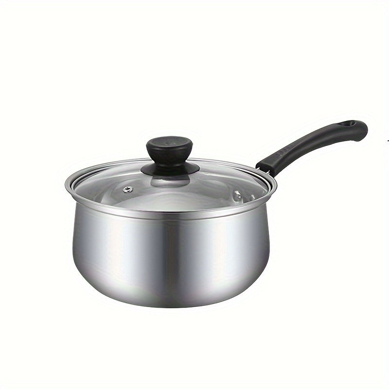 304 Stainless Steel Soup Pot with Thickened Bottom for Induction Cooking