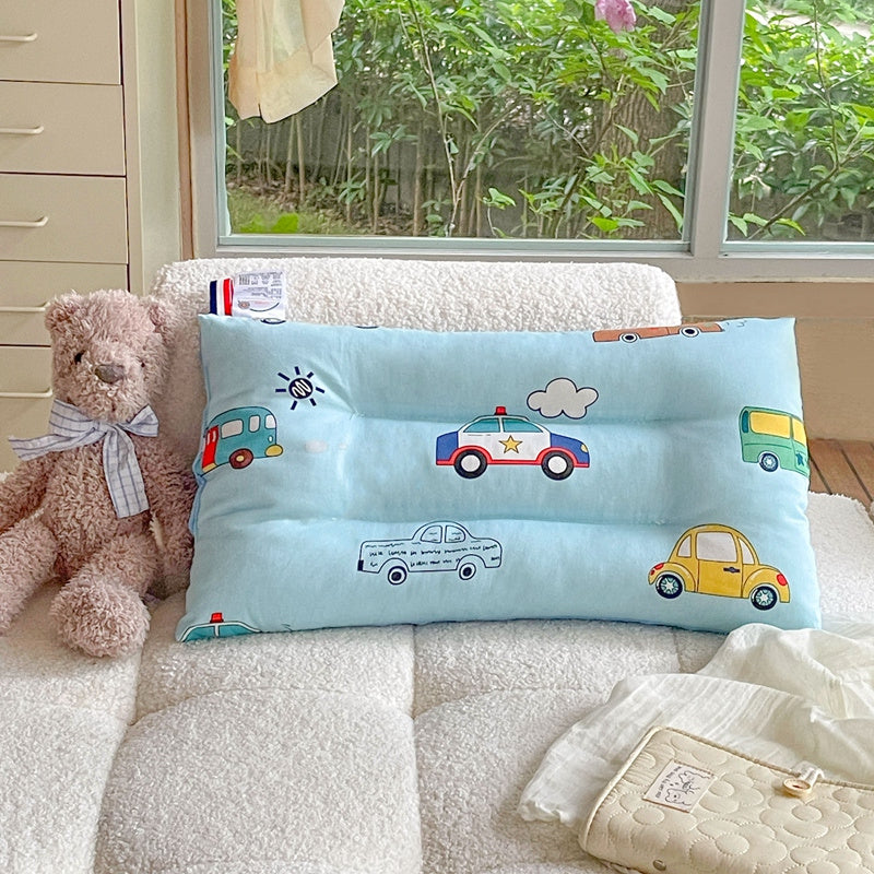 Almohada de poliéster lavable para niños con estampado de animales de dibujos animados para comodidad en todas las estaciones