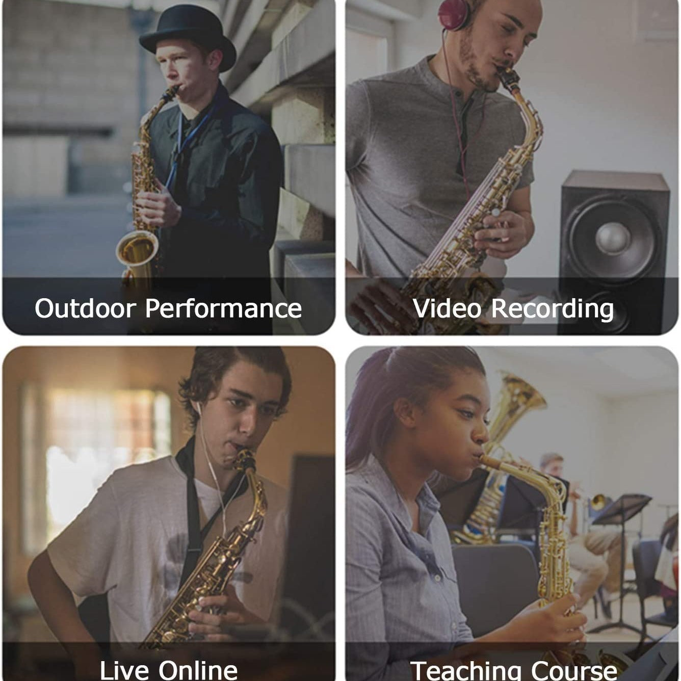 Wireless Microphone and Saxophone Transmitter Receiver for Trumpets Clarinets Cellos