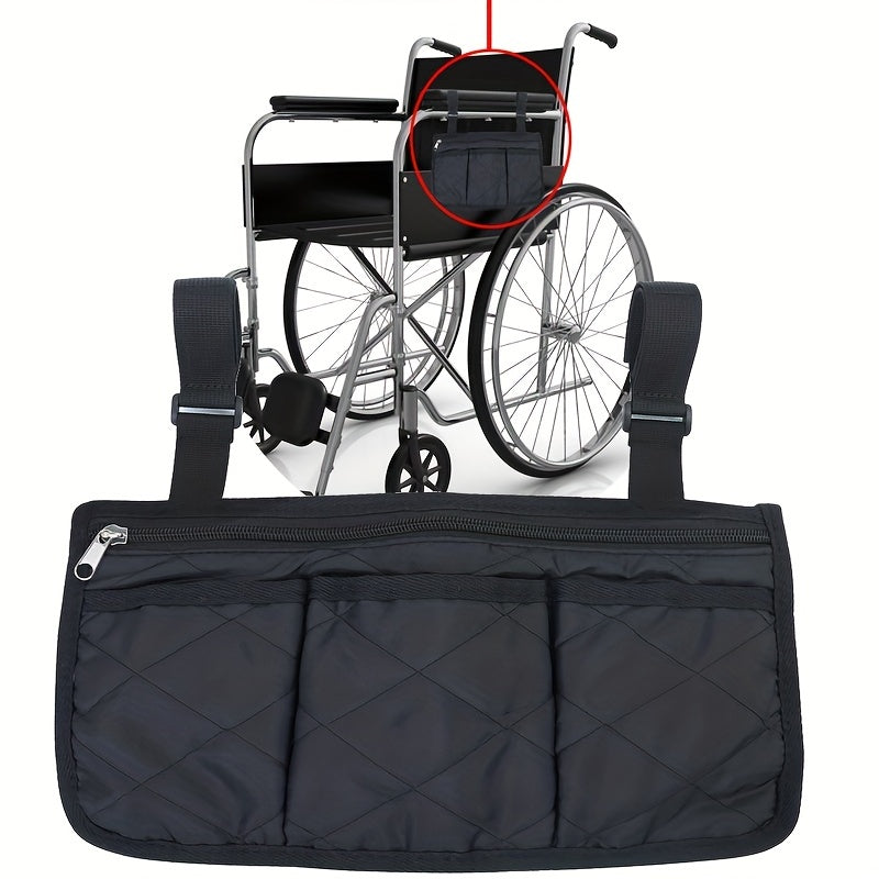 Wheelchair Armrest Hanging Storage Bag Large Capacity Easy to Carry