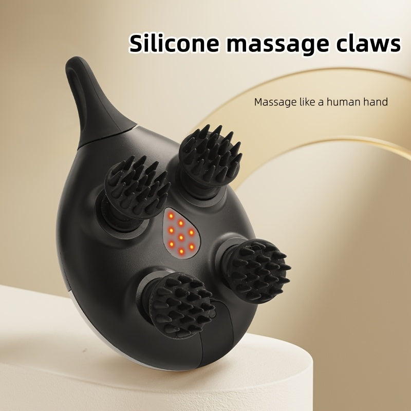 Wireless Electric Head and Shoulder Massager with 8 Detachable Heads and 4 Modes for Full Body Relief